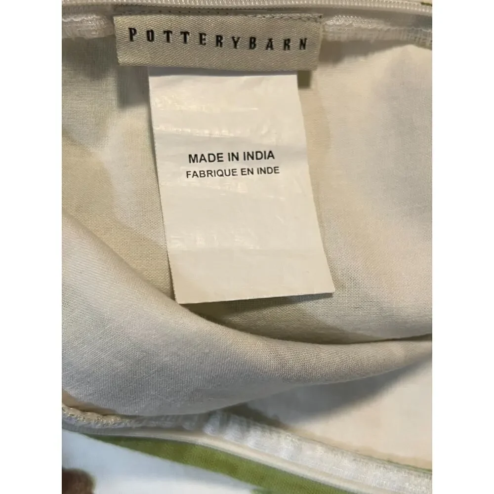 Pottery Barn Set of 2 Pheasant Bird Muted Linen Blend Pillow Covers 24